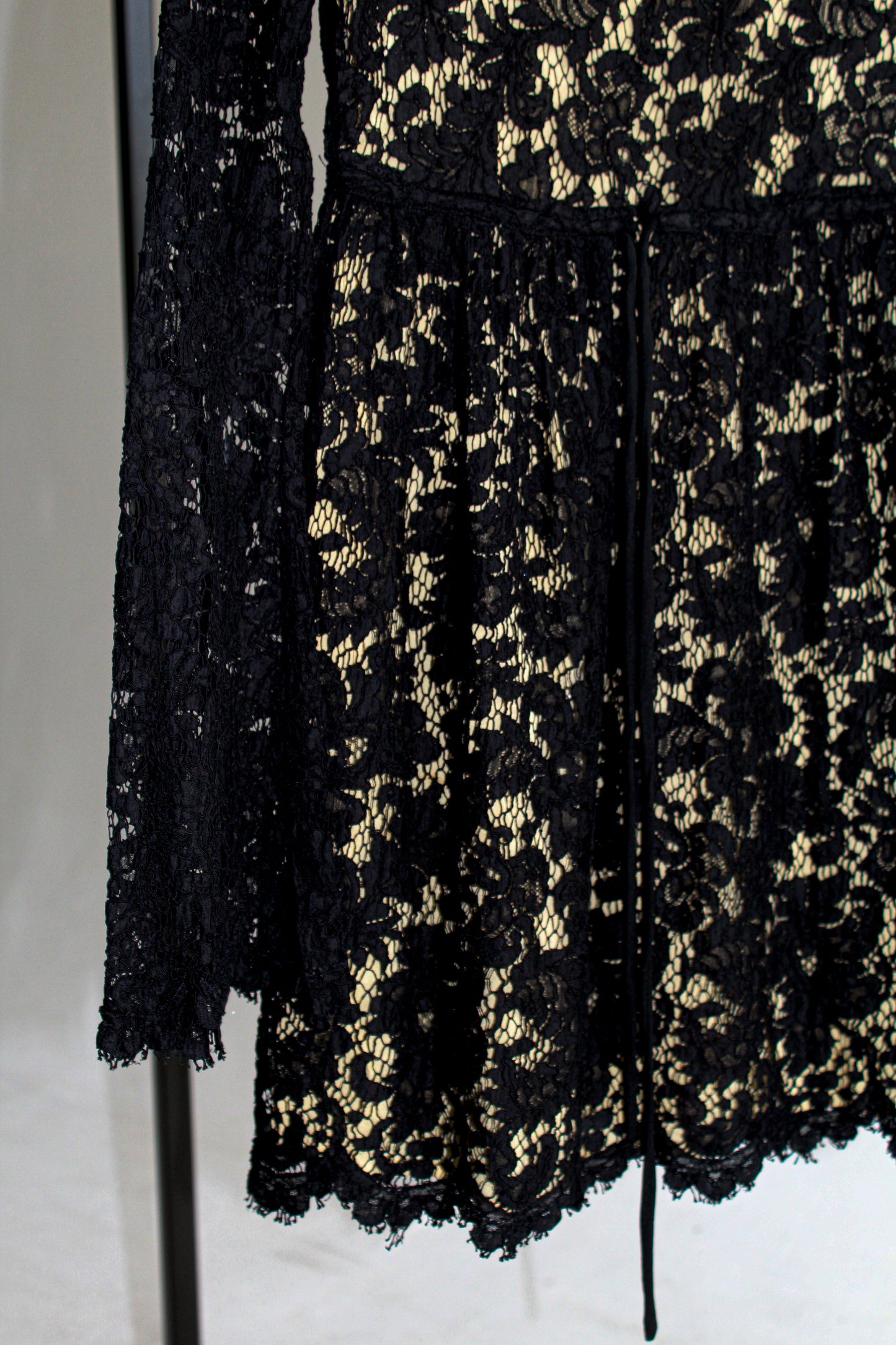Black Lace Mini Baby Doll Dress