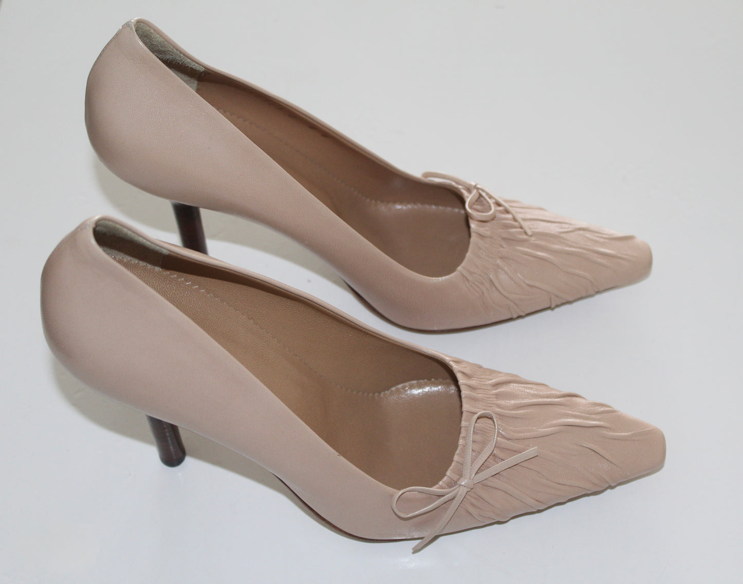 Blush Ruched Décolleté Pelle Pumps