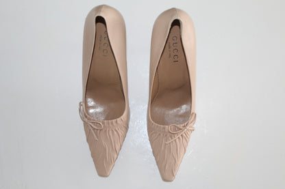 Blush Ruched Décolleté Pelle Pumps